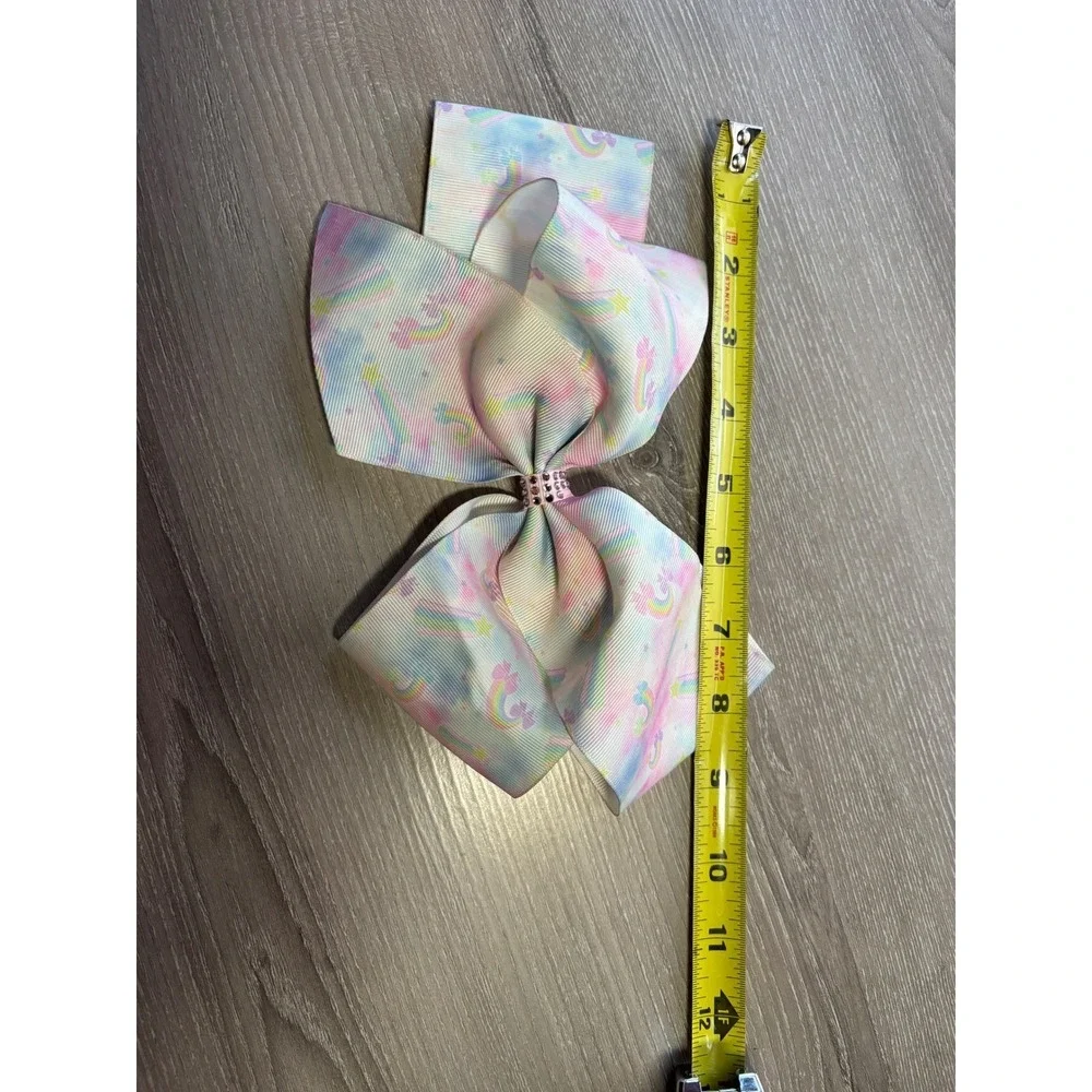 JoJo Siwa Large Girls Cheer Rainbow Shooting Star Hair Bow Alligator Clip